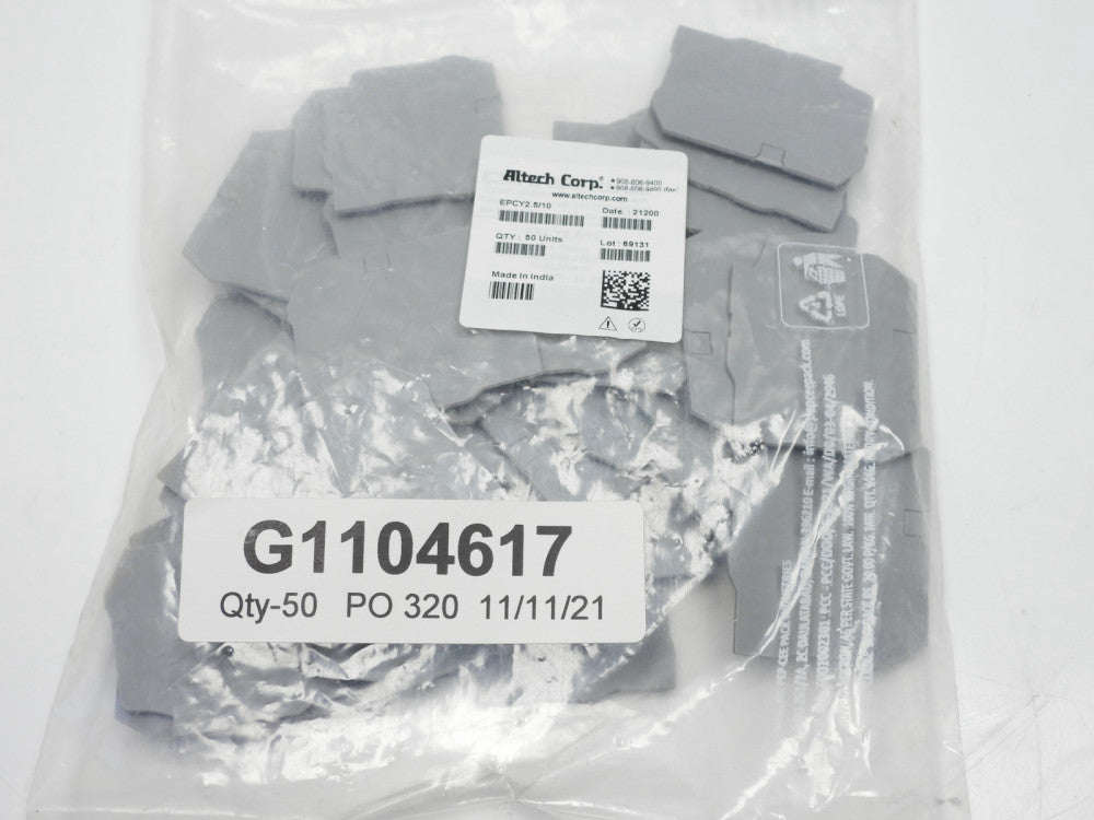 Bag of 50pcs Altech EPCY2.5/10 End Plates