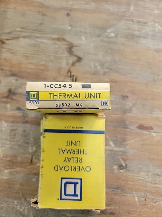 1- New Old Stock! Square D CC54.5 Overload Relay Thermal Unit
