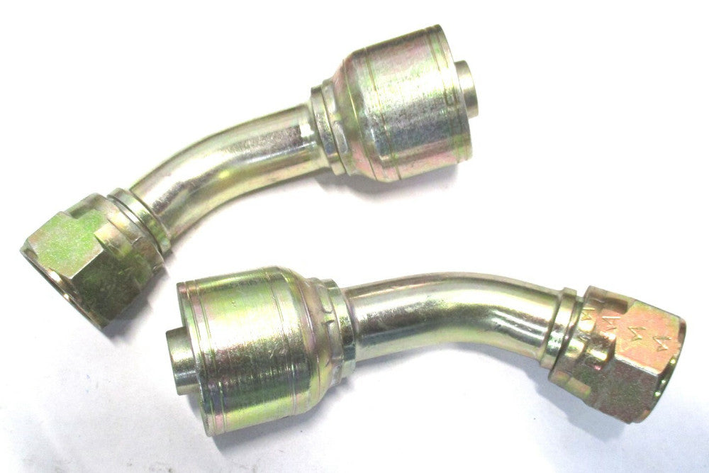 Eaton (1A10BFA10) 5/8 x 5/8 45° Elbow Swivel Steel Hydraulic Crimp Fitting 2 QTY