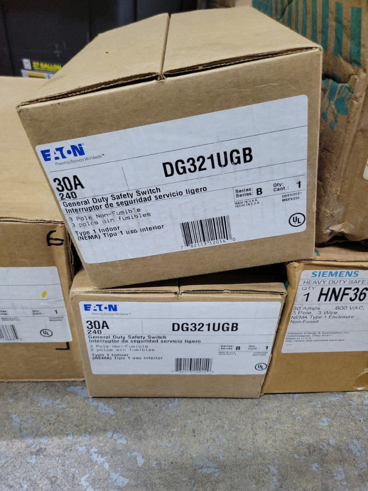 1- Eaton DG321UGB Non-fusible Single Throw Safety Switch General Duty