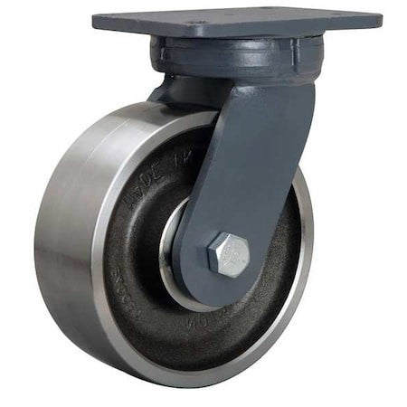 Hamilton S-Sec-83Fsb Swivel Kingpinless Plate Caster,Steel,8 In,6000 Lb
