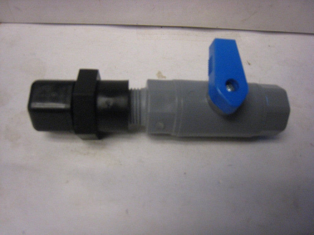 3/8" OD Tube Parker Fitting on 3/8" MIPT x 3/8" FIPT JG Straight PVC Ball Valve