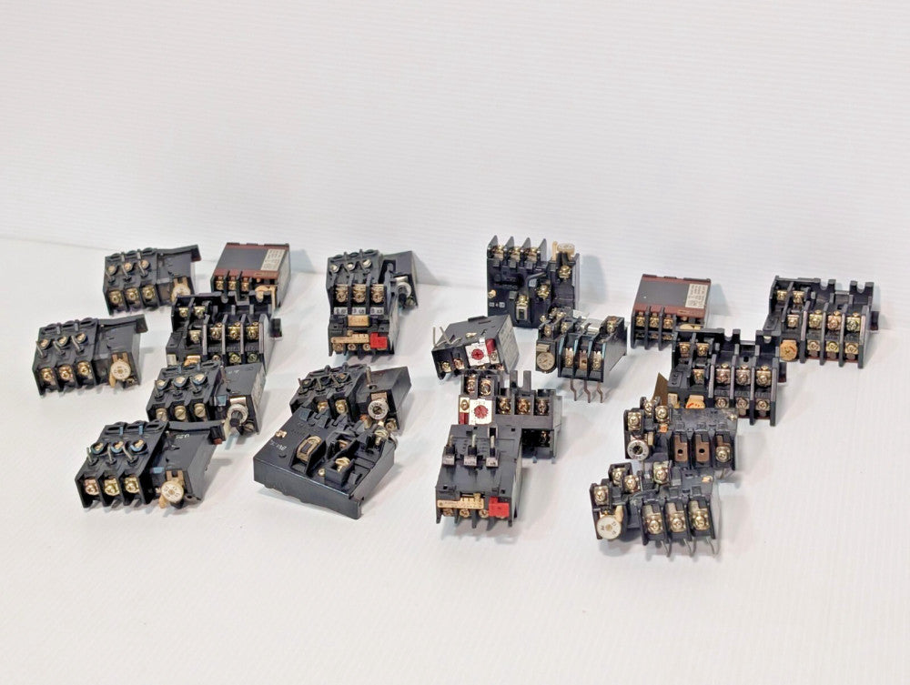 Lot of 20 Assorted Relays, Omron, Toshiba, Telemecanique, Yaskawa, Fuji, More
