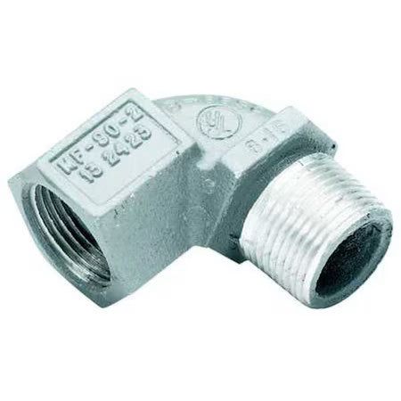 Hubbell Killark Mf-90-1Mww Imc 90 Deg Elbow, 1/2 In, Threaded, Iron, Powder