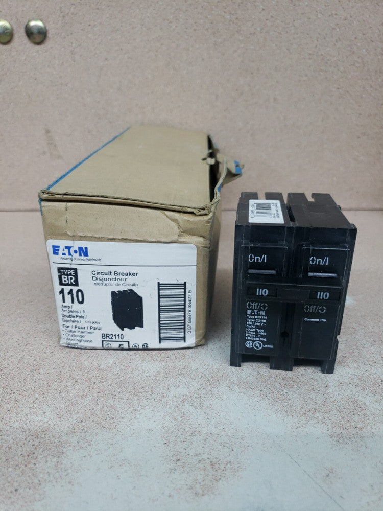 1) New EATON CUTLER HAMMER BR2110 2 Pole 110 AMP Type BR Circuit Breaker