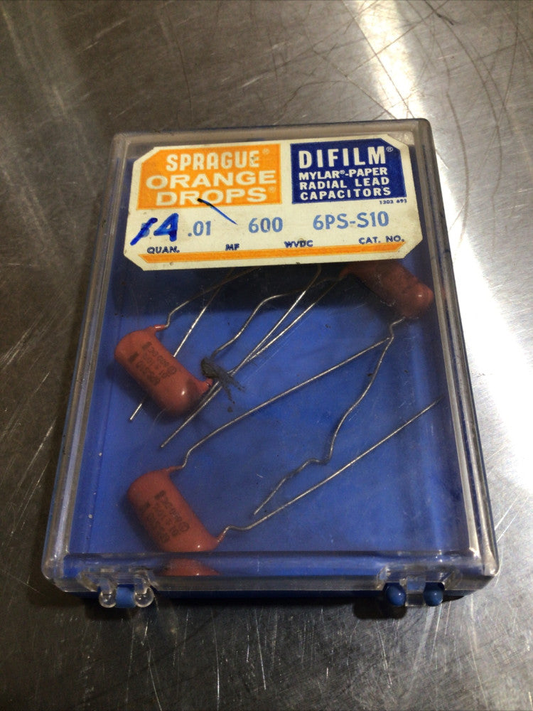 SPRAGUE ORANGE DROP 6PS-S10 600V 4pcs NOS SURPLUS