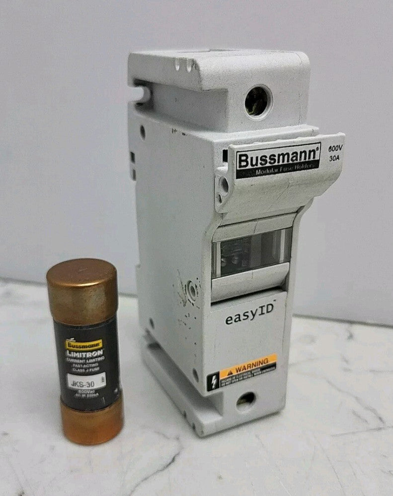 Cooper Bussmann CH30J1I Fuse Holder 30 Amp 600V w/ Bussmann JKS-30 30 Amp Fuse