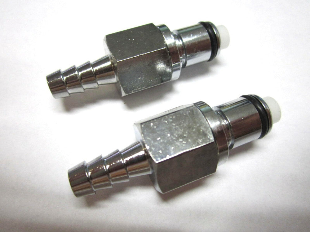 Colder Products 1/4 ID Tube X 1/4" Barbed Chrome Plated Brass Inline Insert 2 PK