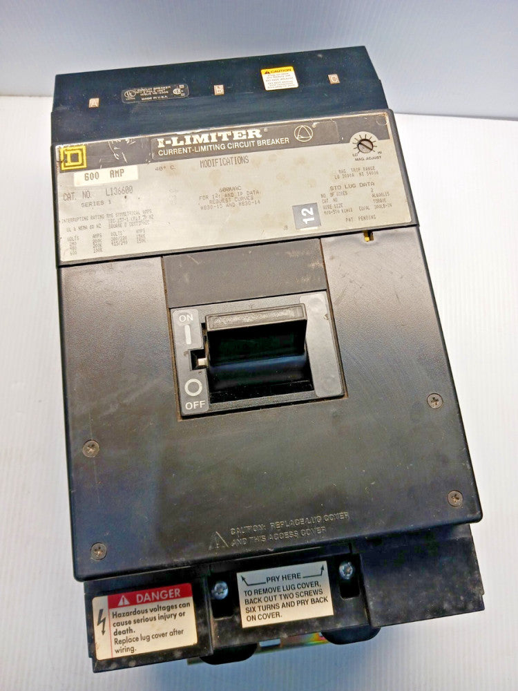 Square D I-Limiter 600 Amp I-Line Circuit Breaker 600 VAC 3 Pole  LI36600