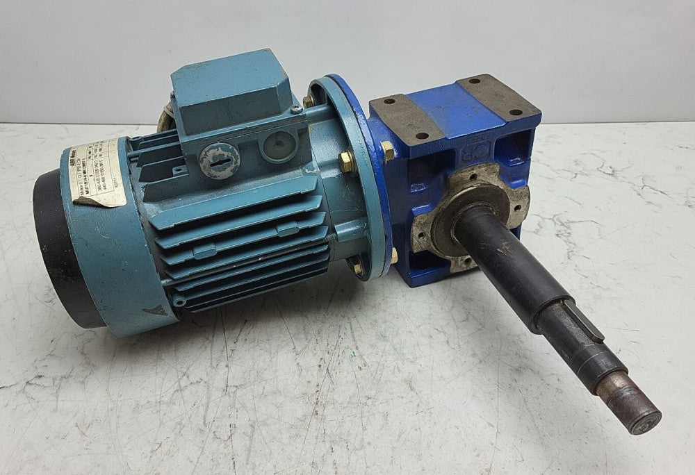 Abb MU71B14-4 MK129057-S Ac Motor w/ Rossi MR-V-40U02A Gear Reducer 25:1 Ratio