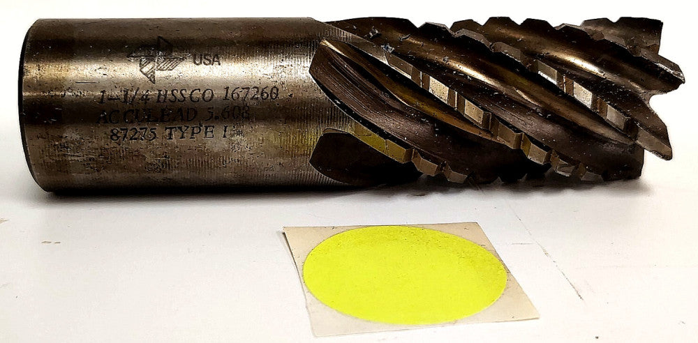 UNBRANDED 1-1/4" 6 FLUTE SPIRAL ENDMILL CUTTER ACCULEAD 5.608 HSSCO 167269