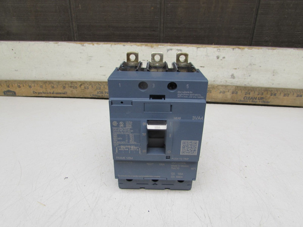 SIEMENS  3VA4110-5ED34-0AA0  ,CIRCUIT BREAKER,  3P/100A /480V/35kW  MAKE OFFER!