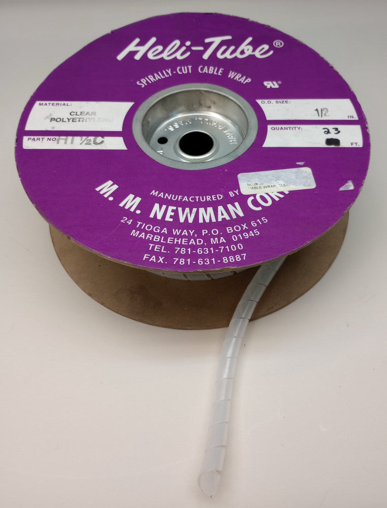 MM Newman HT1/2C Spirally Cut Cable Wrap Heli-Tube 1/2" OD X 23FT Length