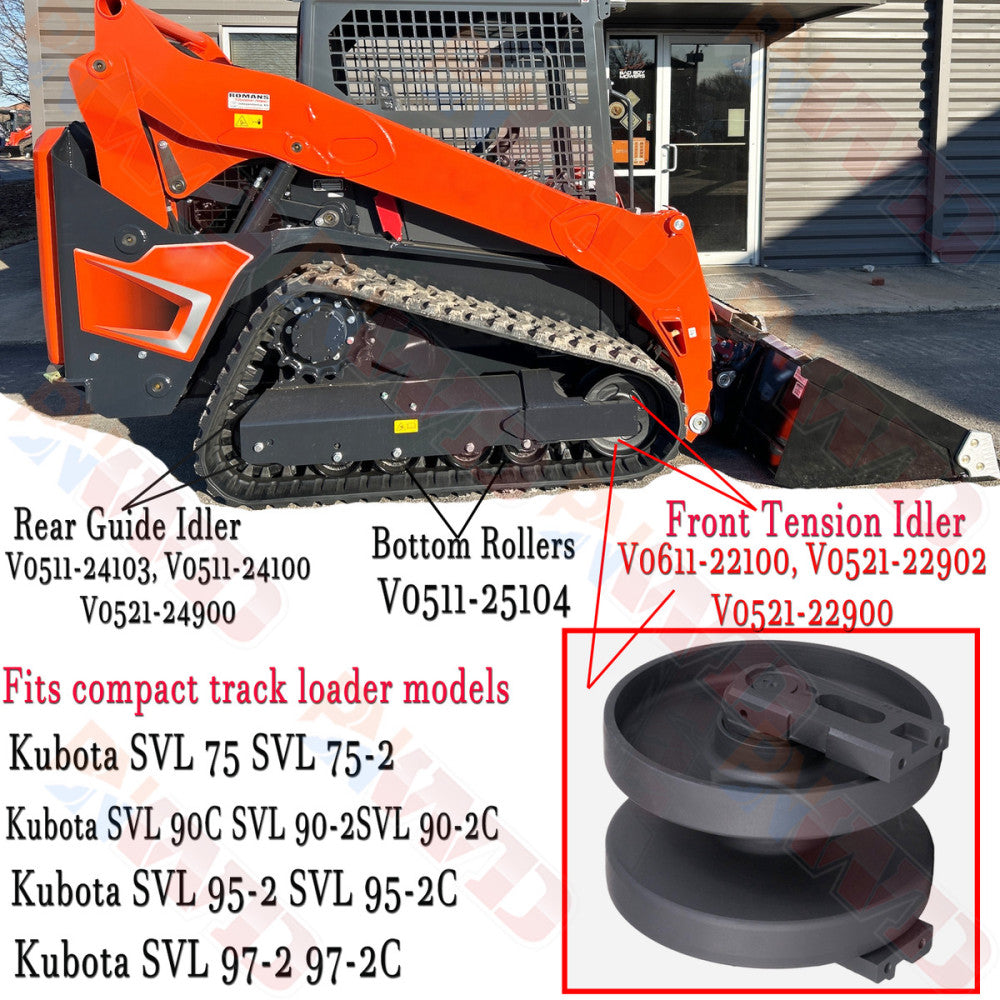 Black Front Idler for KUBOTA Skid Steer SVL75 SVL90 SVL95-2S SVL97 Heavy Duty