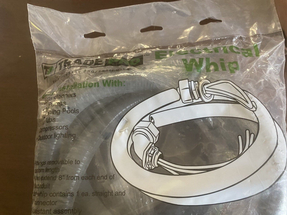 BRAND NEW TRADE PRO ELECTRICAL 3/4-Inch x 6 Ft  WHIP 8THNN NON METALLIC FTGS