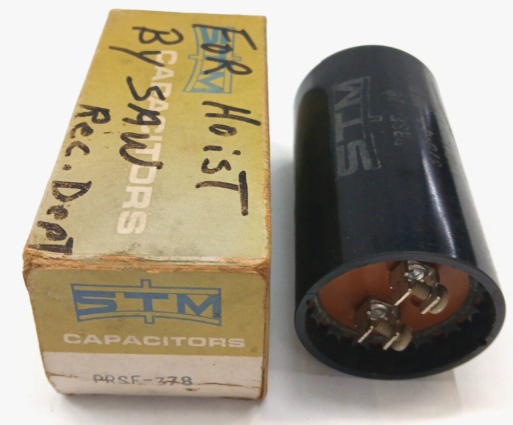 STM CAPACITOR 378-440 MFD MODEL PRSE-378 110/125 VAC 125 RATING