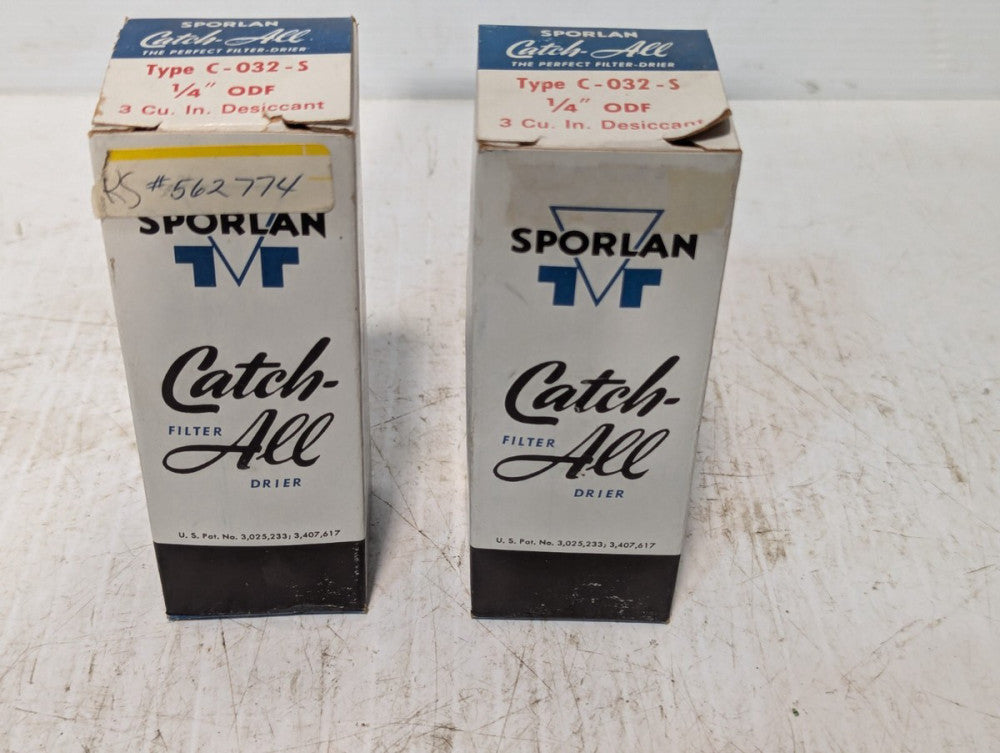Pair of Sporlan Valve Co. Catch All Filter Drier. C-032-S W/ Box