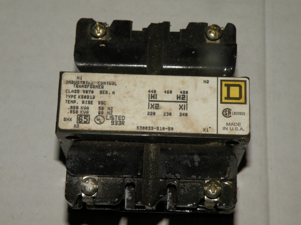 Square D Industrial Control Transformer Class 9070 Type K50D12
