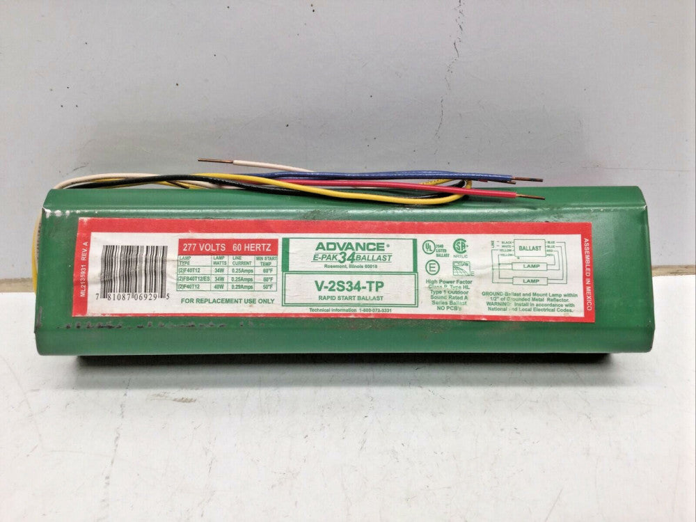ADVANCE BALLAST E-PAK 34 EFFICIENCY V-2S34-TP NEW V2S34TP