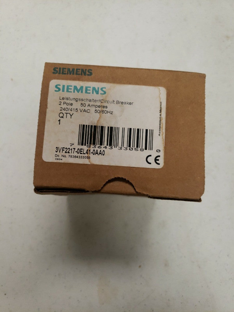 SIEMENS 3VF2217-0EL41-0AA0 50 AMP 2 POLE CIRCUIT BREAKER NEW OLD STOCK