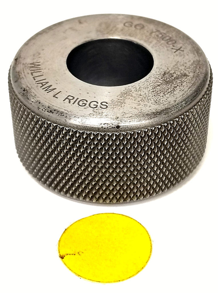 WILLIAM RIGGS .7500" KNURLING MASTER PLAIN BORE RING GAGE SB-1502A
