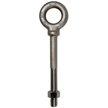 Ken Forging N2023-316Ss-10 Eye Bolt With Shoulder, 3/8"-16, 10 In Shank, 3/4 In