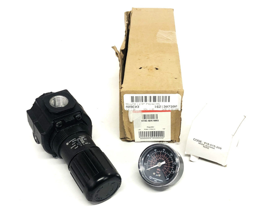 Norgren 1/2 Inch NPT Regulator With Gauge R74G-4AK-NMG NOS