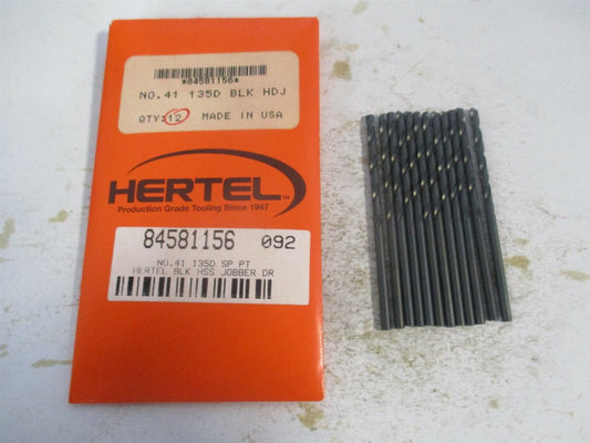 (84581156) #41 1-3/8" x 2-3/8" OAL 135° High Speed Steel Jobber Drill - Qty 12