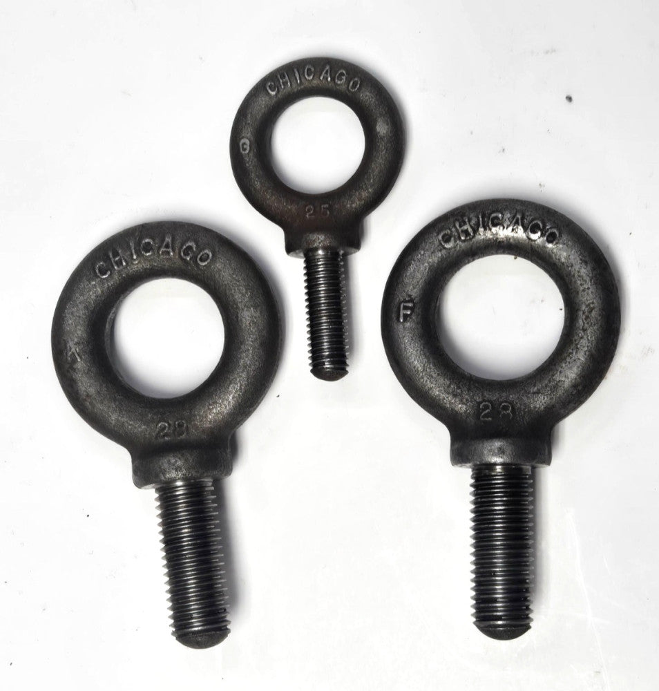 CHICAGO THREADED EYE BOLT ASSORTED SIZES- K 28 F 28 G 25 - *LOT OF 3*