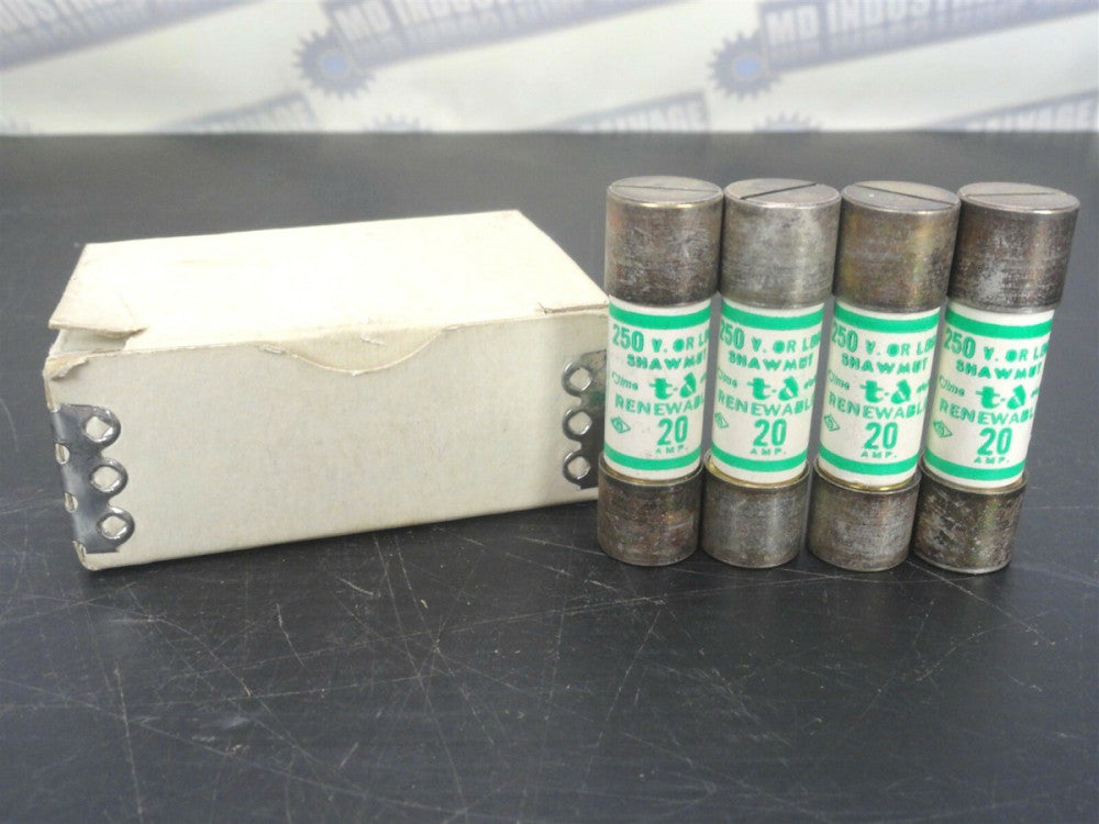 (Lot of 4) Shawmut - RF 20 Renewable Fuse / 250V, 20 Amp (NEW in Box)