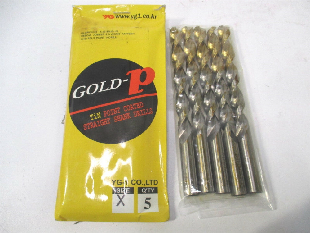 YG-1 (DLGP513124) 3-3/4" x 5-1/8" OAL 130D HSS Jobber Drill Bit - Pack of 5