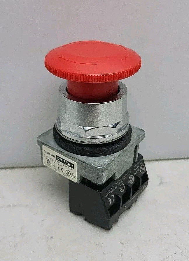 Siemens 52PR8W2G Non-Illuminated Mushroom Head Push Button 30mm Red Used