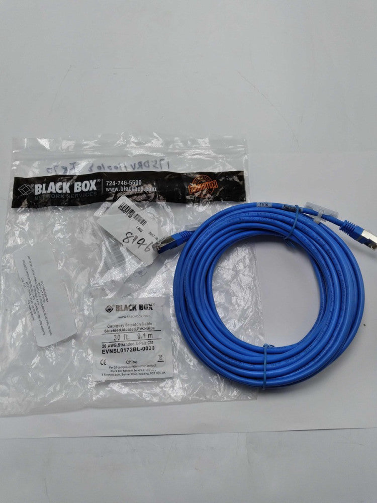 NEW BLACK BOX EVNSL0172BL-0030 CAT 5E PATCH CABLE 30 FT 