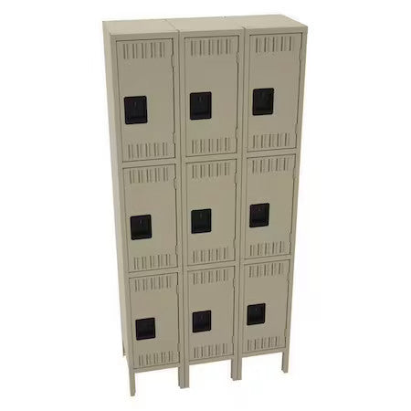 Tennsco Tts-121524-3Sd Wardrobe Locker, 36 In W, 15 In D, 78 In H, (3) Tier,