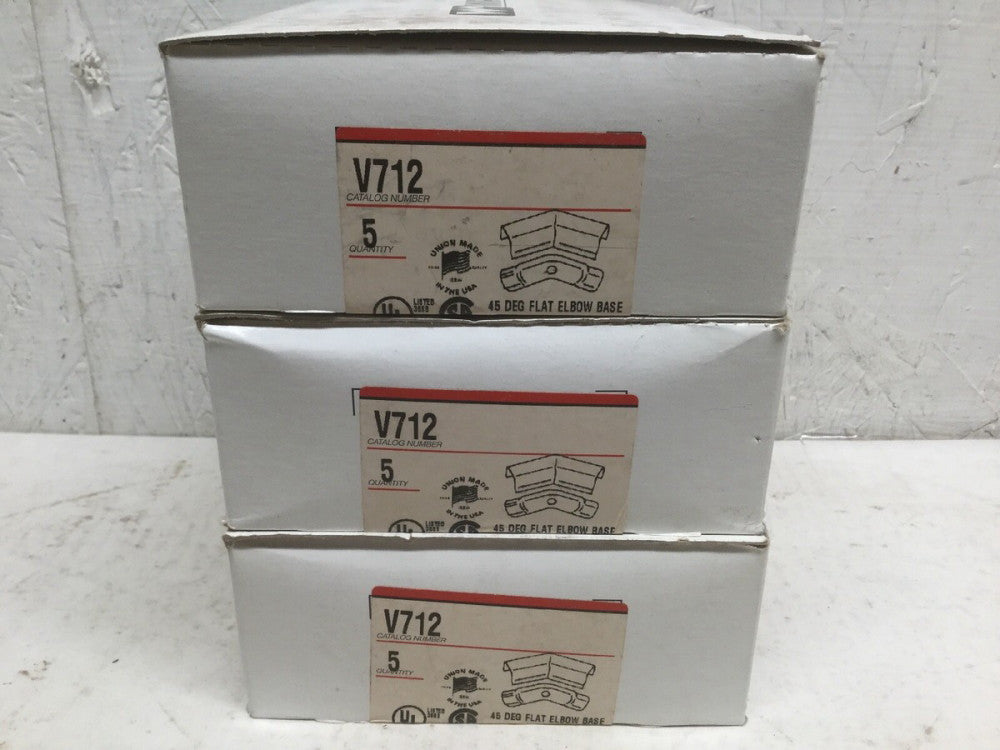 Wiremold V712 45 Degree Flat Elbow Base Ivory (Lot of 15)