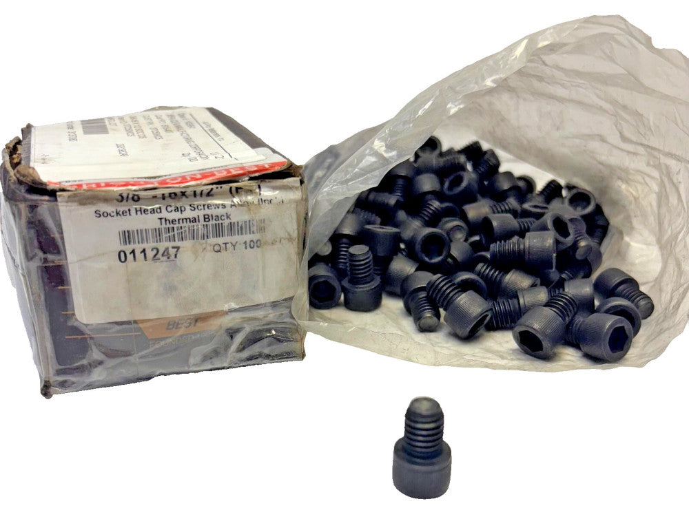 SOCKET HEAD  CAP SCREWS ALLOY THERMAL BLACKSIZE 3/8IN-16X1/2IN LOT OF 100
