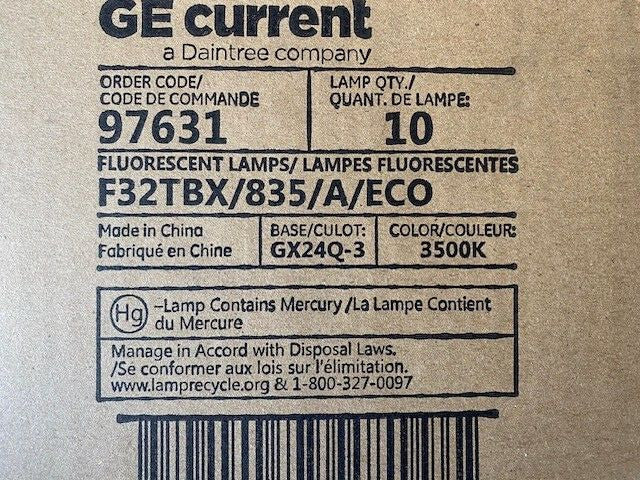 (10 PACK) GE Fluorescent Lamps 97631 F32TBX/835/A/ECO