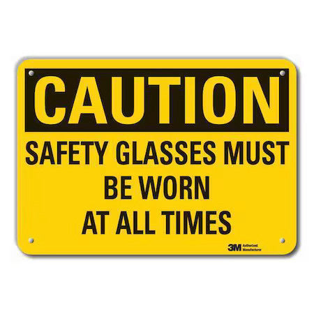 Lyle Lcu3-0379-Ra_10X7 Reflective  Eye  Caution Sign, 7 In Height, 10 In Width,