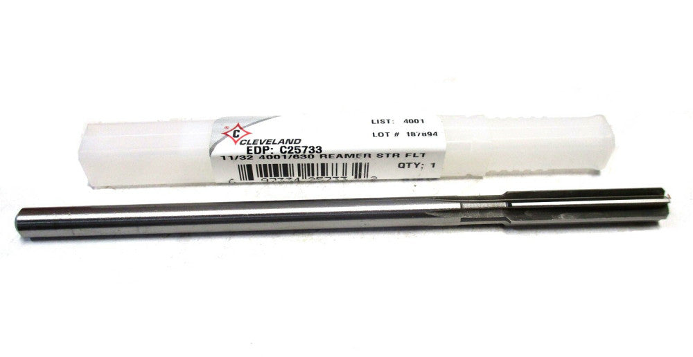 Cleveland (C25733) 11/32" x 1-1/2" x 6" 6-Flute RH HSS chucking Reamer