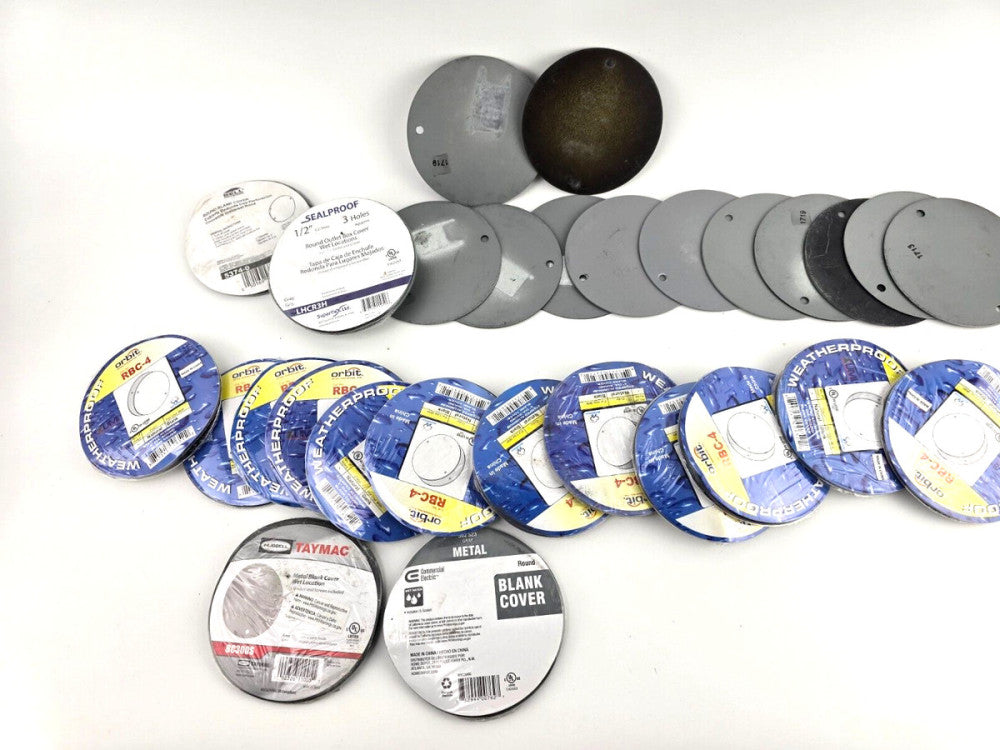 28pcs Mixed Lot of 4” Round Outlet Box Blank Cover