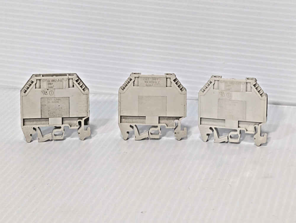 Lot of 3 Sprecher & Schuh 12722 VUST4-4 Terminal Blocks, 800V & 44mm wire size