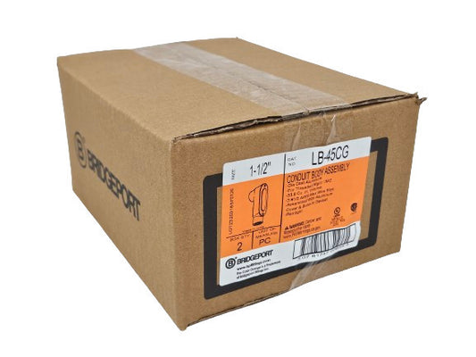 (2) Bridgeport LB-45CG 1.5" LB-Type Conduit Body Cover & Gasket New Sacramento