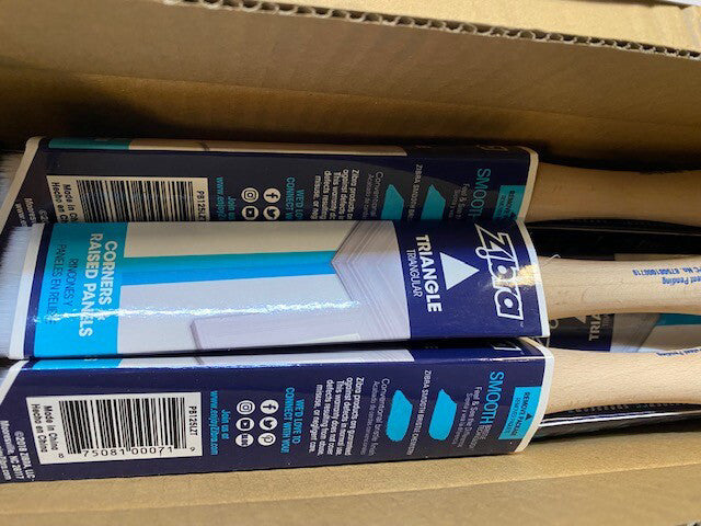(6 Pack) Zibra PB125LZT Grip-n-Glide 1-1/4-Inch Triangle Paint Brush (NEW)
