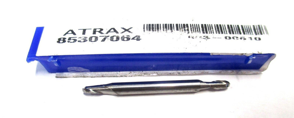 Atrax (85307064) 3/32 x 1/8 x 3/16 x 1-1/2 2-Flute DE RH Carbide Ball End Mill