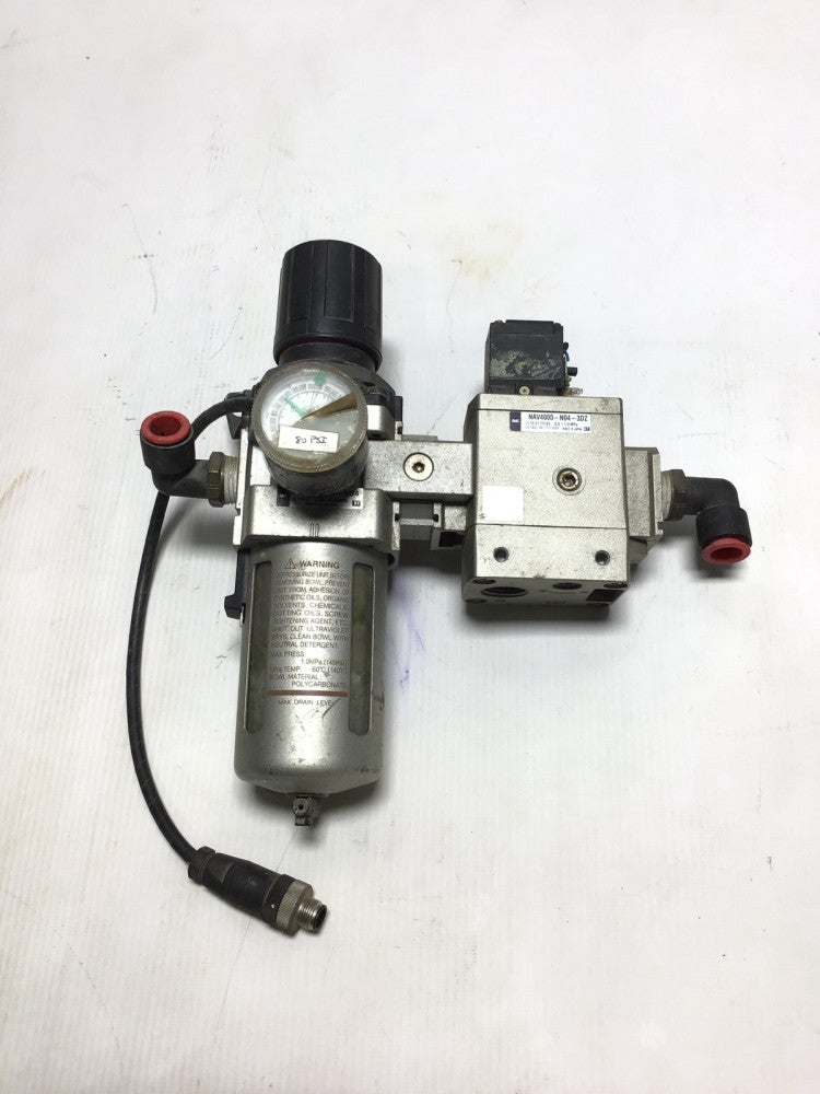 SMC NAW4000-N04/NAV4000-N04-3DZ Filter Regulator 110-120VAC 0.05-0.85/0.2-1.0...