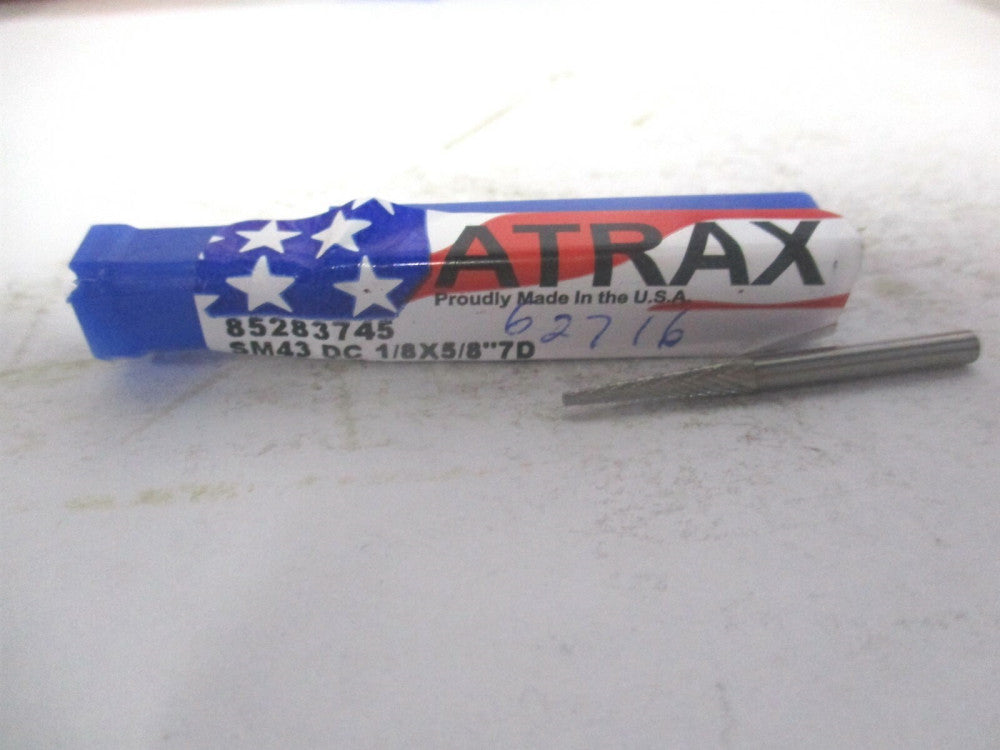 Atrax (SM-43DC-ATX) 1/8" x 1/8" x 5/8" x 1-1/2" Carbide Single Cut Cone Burr 