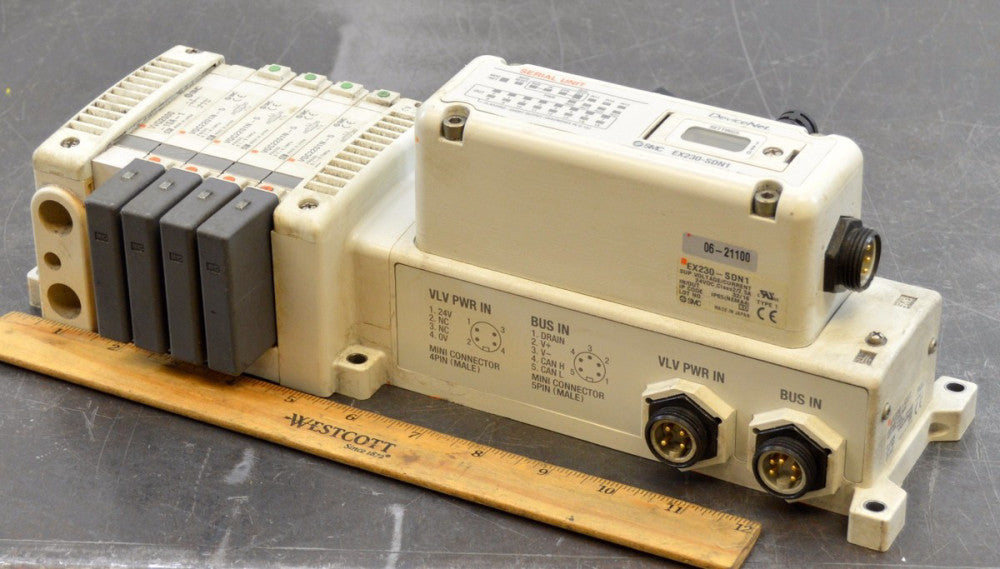 SMC EX230-CB2 Solenoid Valve Manifold Control Block EX230-SDN1 VVQ2000 Used
