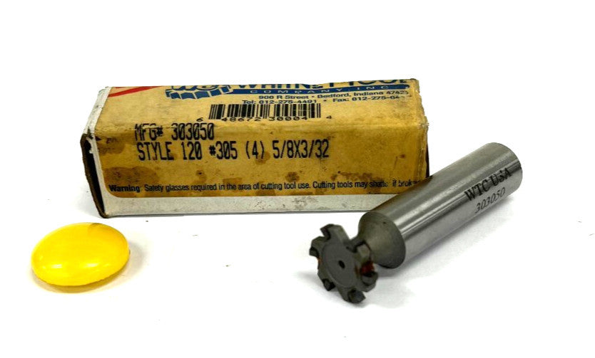 WHITNEY TOOL 303050 MILLING CUTTER STYLE 120 5/8X3/32