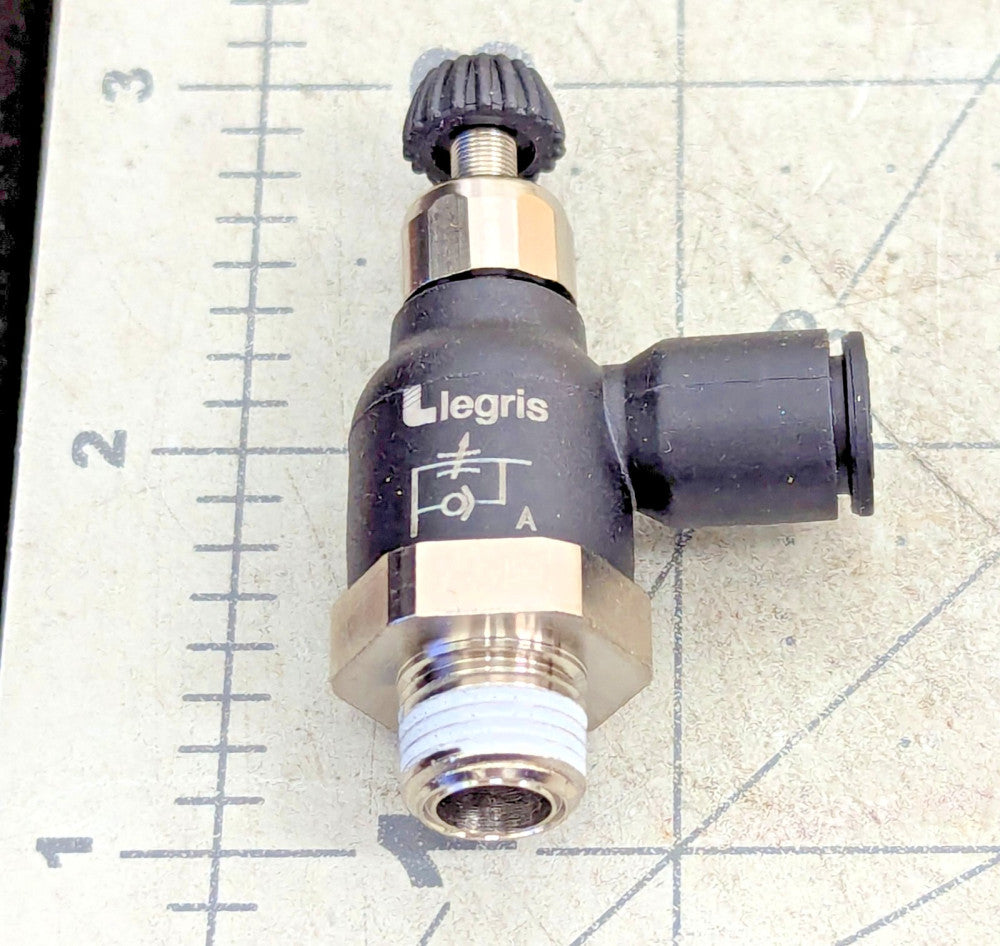 Meter Out 1/4" Push-to-Connect x 1/8" Male NPT Meter-Out Air Flow Control Valve