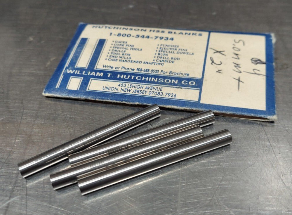 Lot Of 4 - USA Hutchinson 5.0mm x 2" Drill Blank Reamer Pin Gage